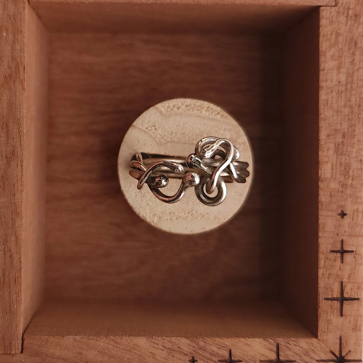 "Serpents" 925 Sterling silver adjustable ring