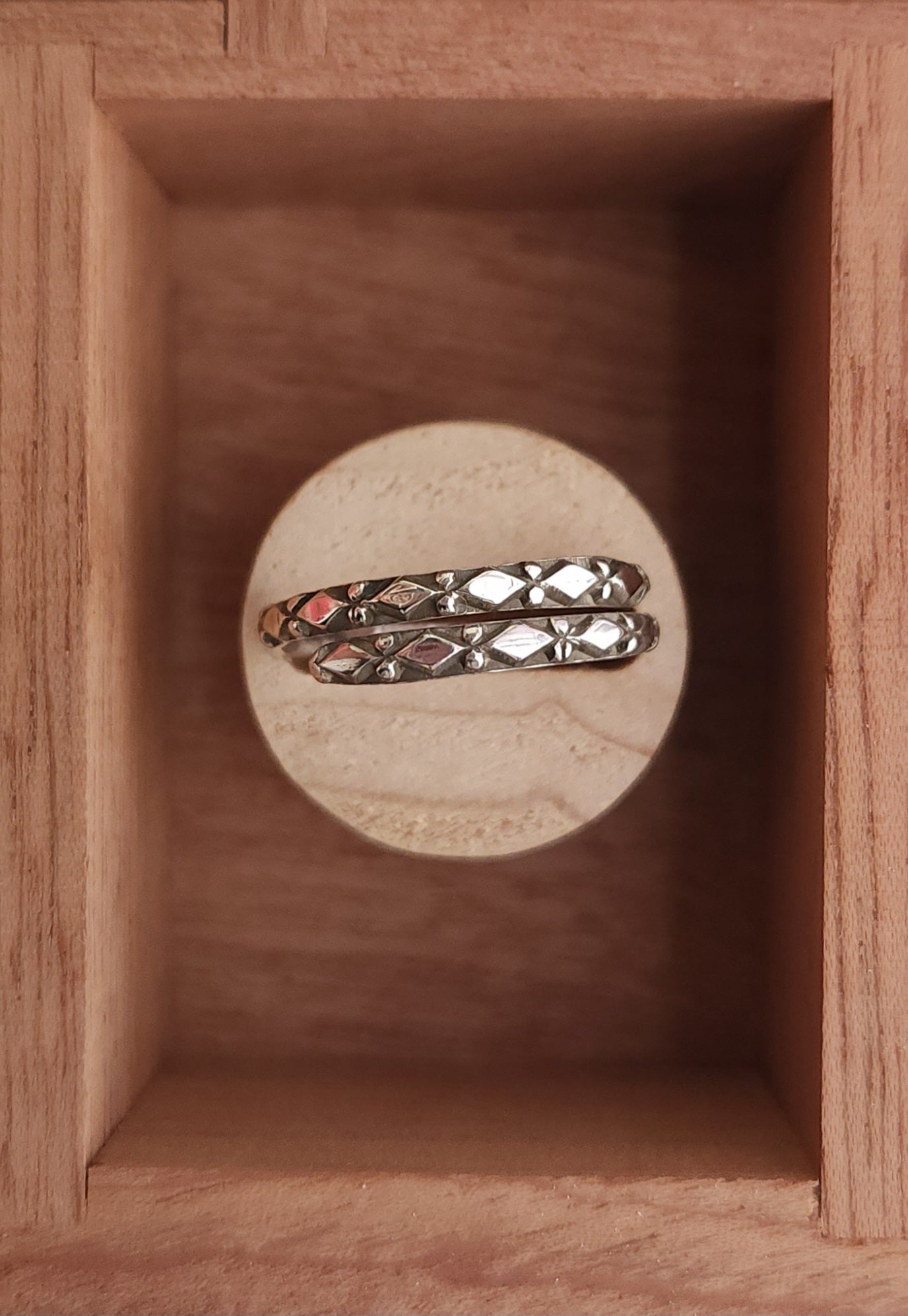 "String of Diamonds" 925 Sterling silver adjustable size ring