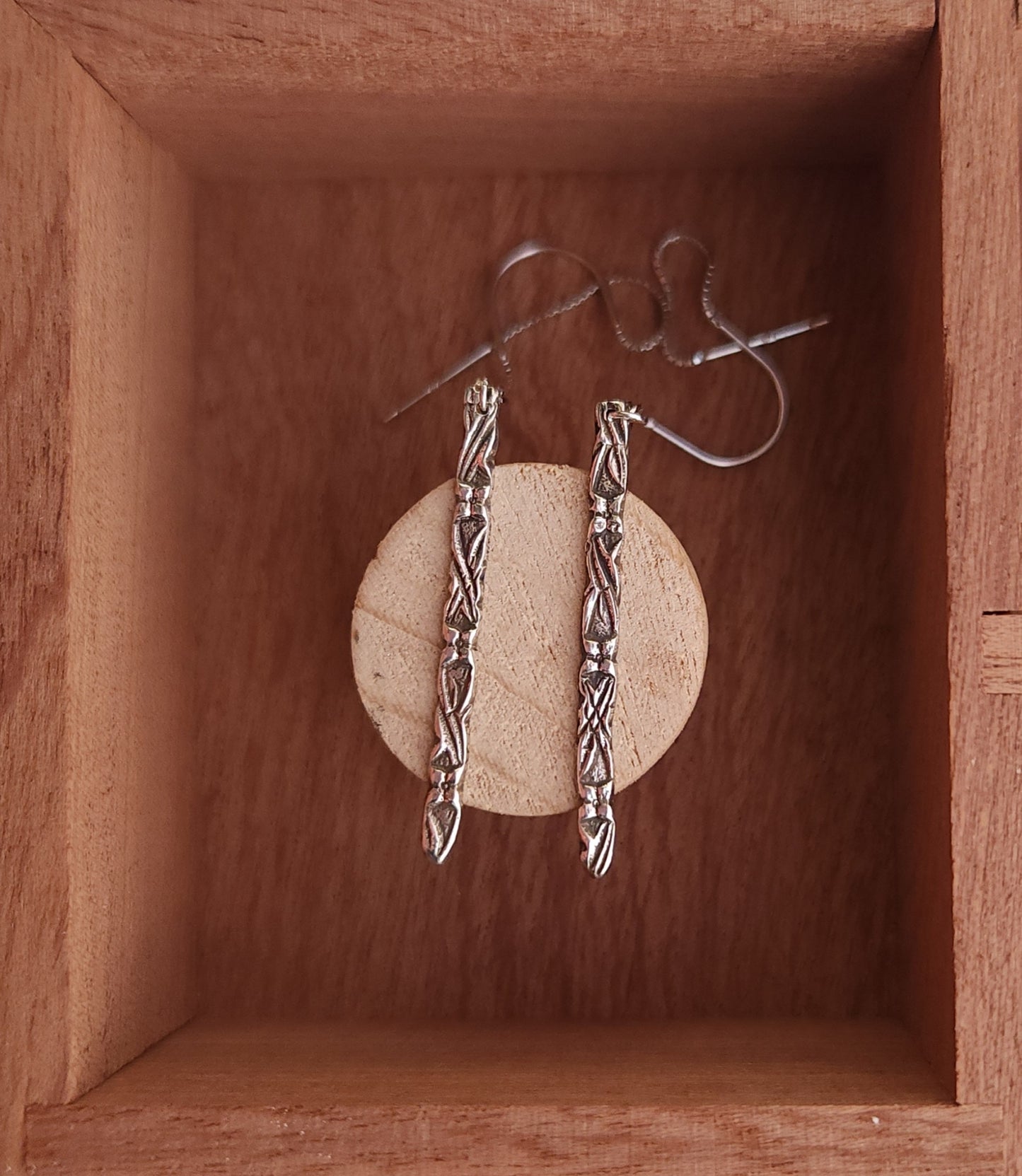 "Criss-Cross threads" 925 Sterling silver threaded earrings