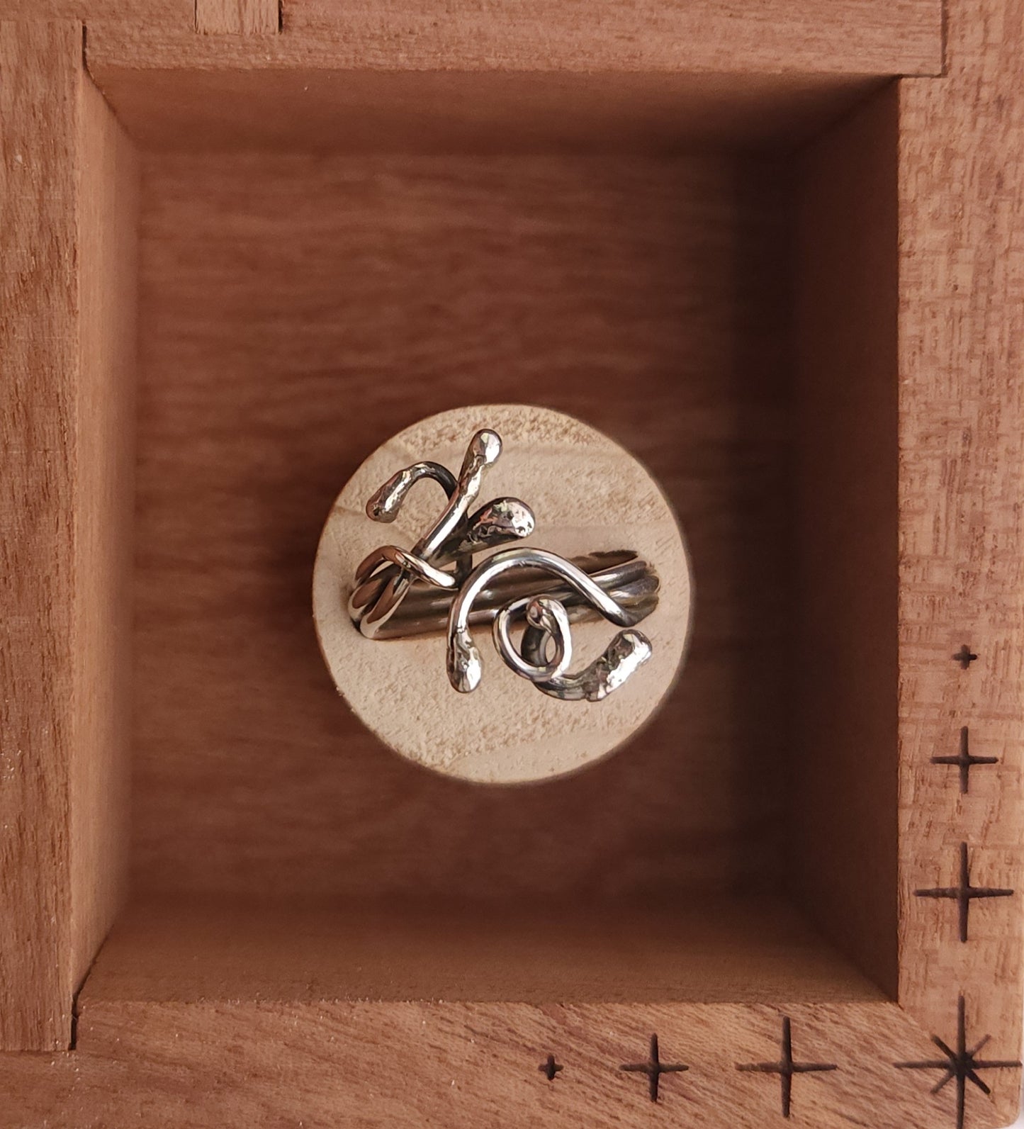 'Vines' 925 Sterling silver adjustable ring