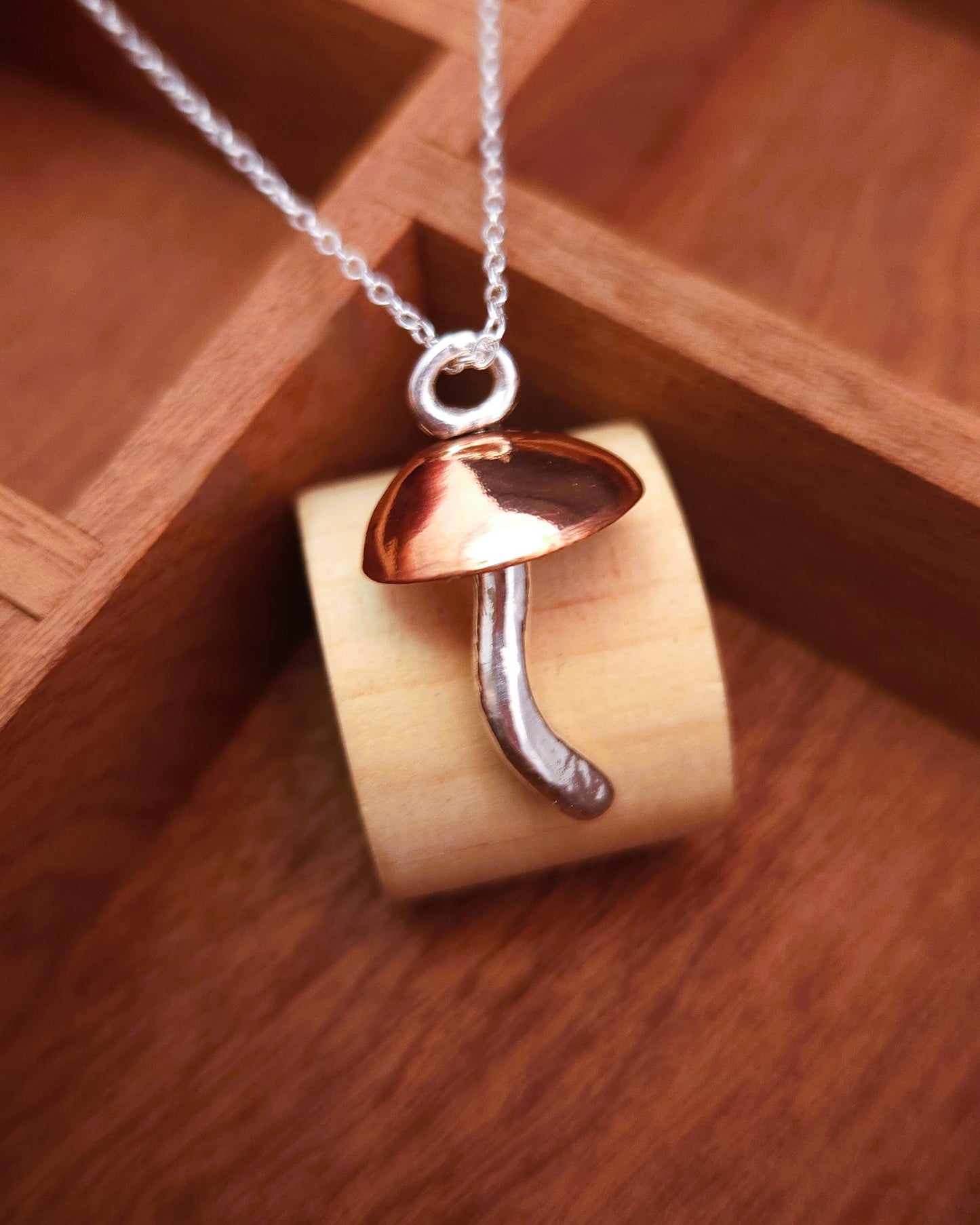 "Copper Caps" Mushroom Pendant #1