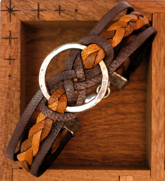 Eternity Bracelet - Chocolate and Saddle Tan