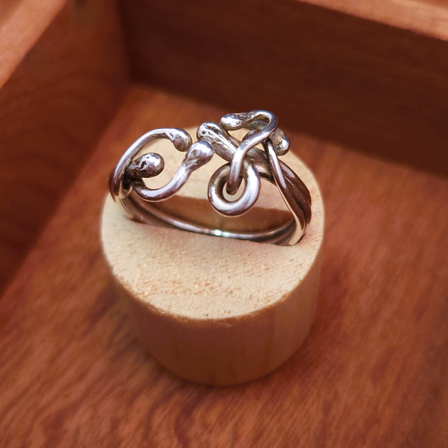 "Serpents" 925 Sterling silver adjustable ring