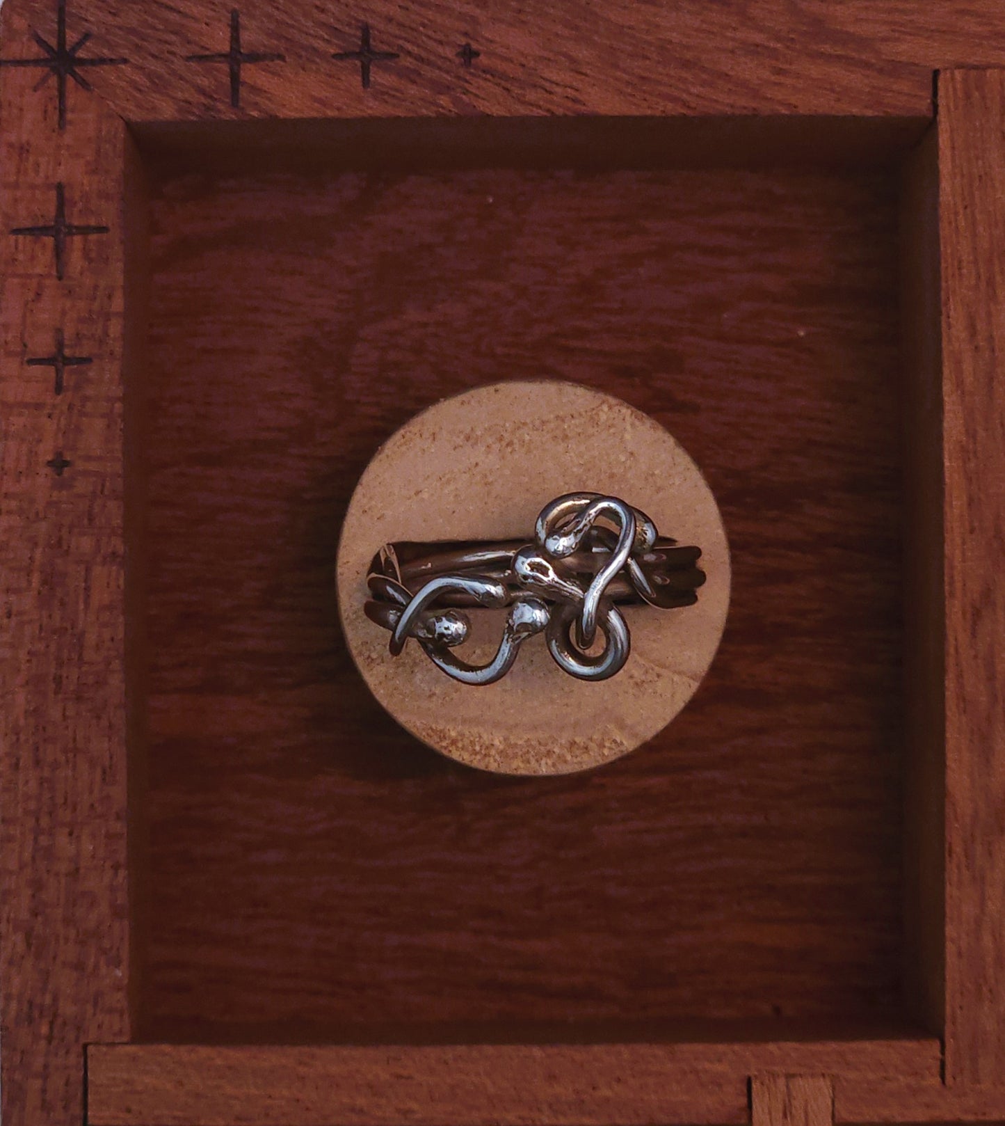 "Serpents" 925 Sterling silver adjustable ring