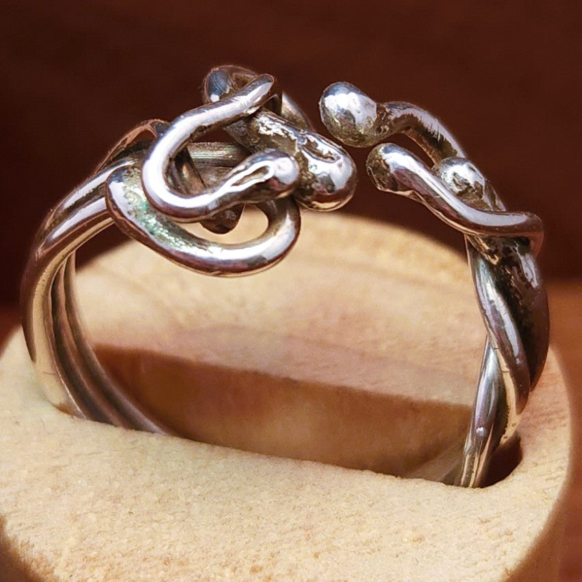 "Serpents" 925 Sterling silver adjustable ring