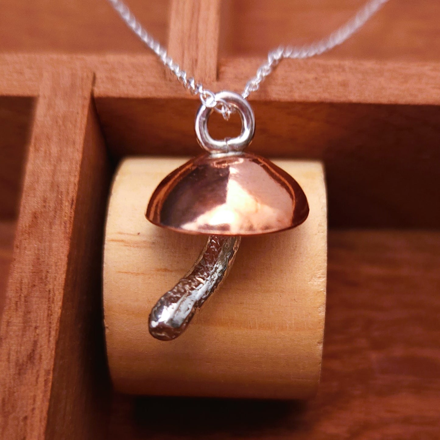 "Copper Caps" Mushroom Pendant #2
