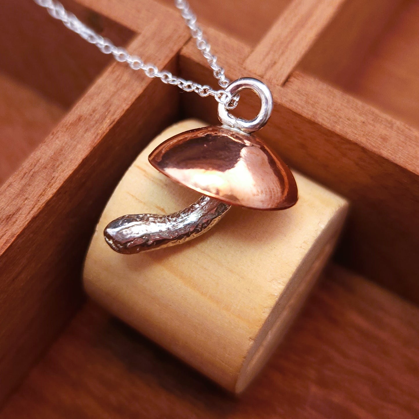 "Copper Caps" Mushroom Pendant #2