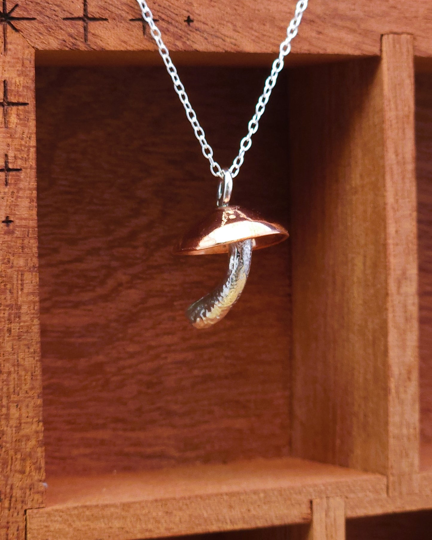 "Copper Caps" Mushroom Pendant #2