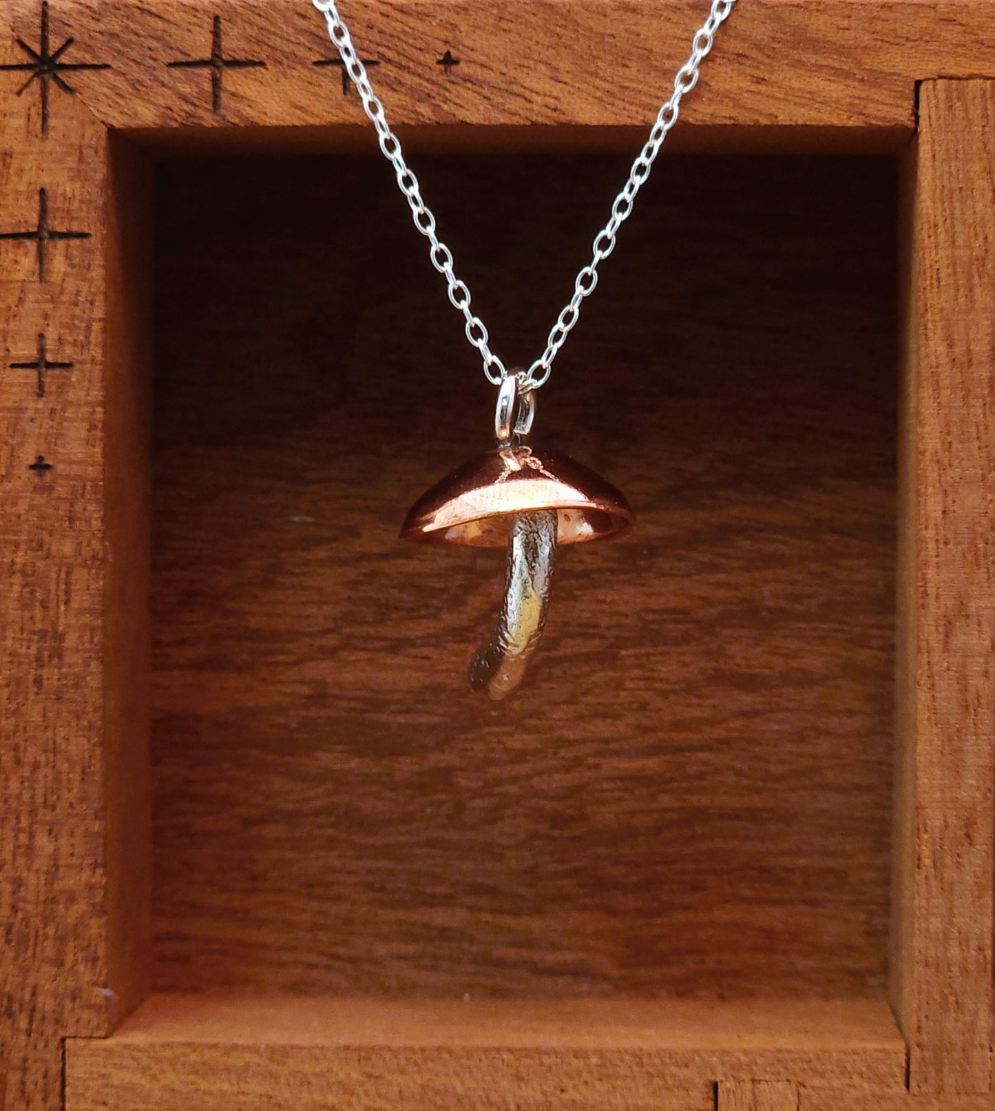 "Copper Caps" Mushroom Pendant #2